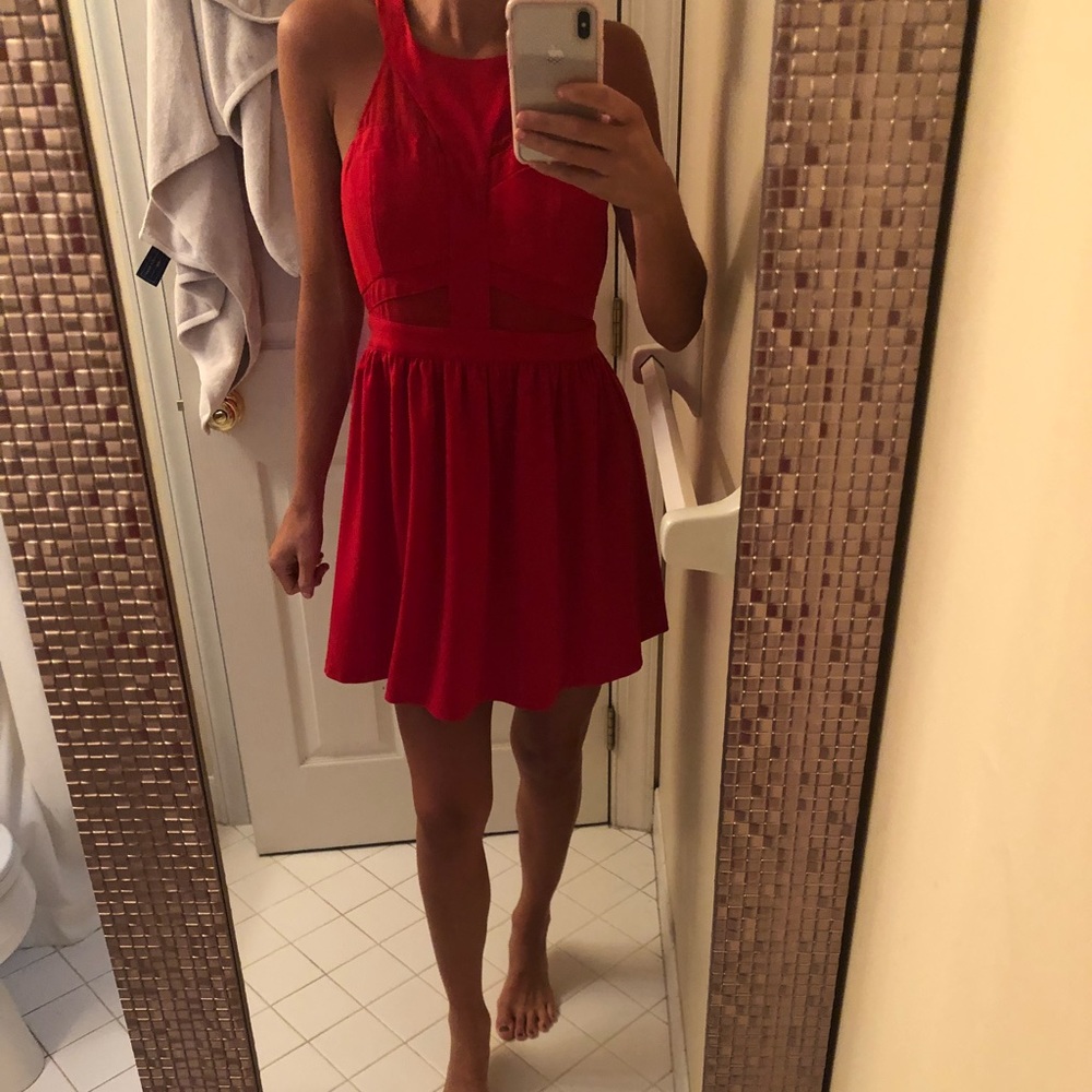 Halter top mesh dress